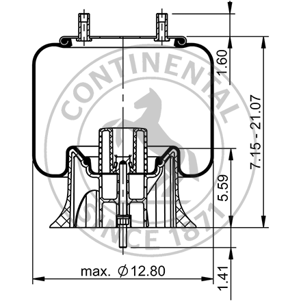 Side blueprint of Contitech Air Spring