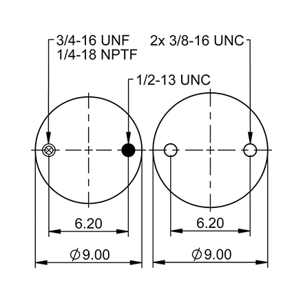 Top Down blueprint of Contitech Air Spring