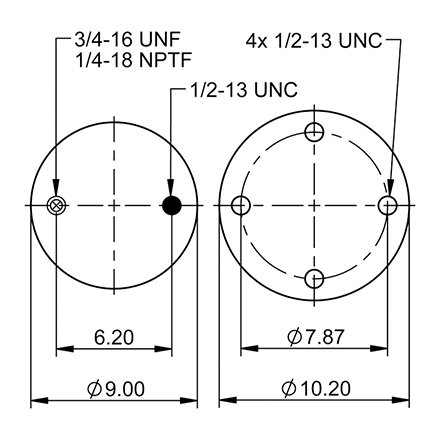 Top Down blueprint of Contitech Air Spring