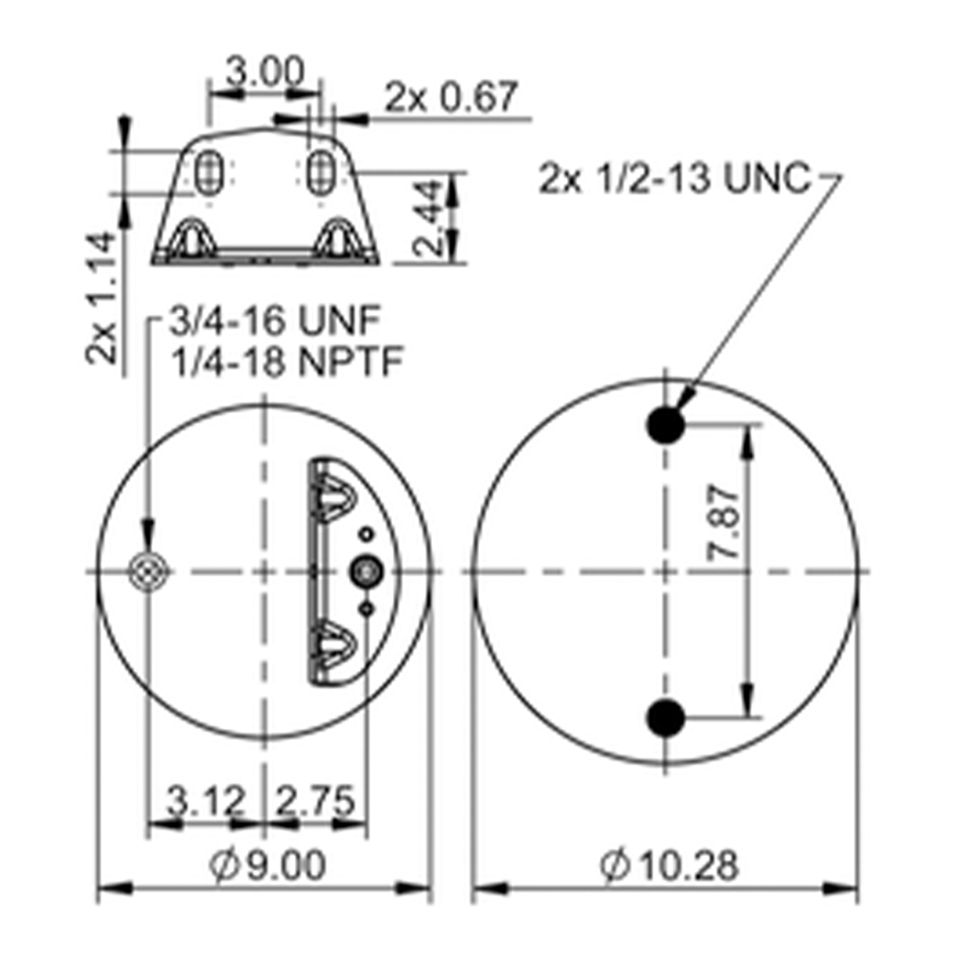 Top Down blueprint of Contitech Air Spring
