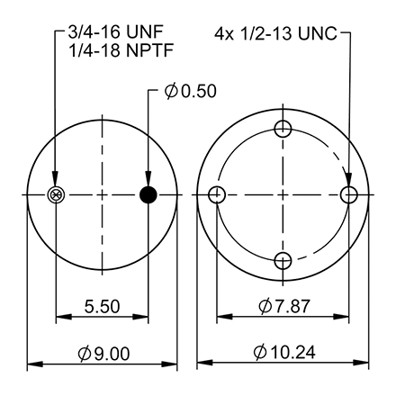 Top Down blueprint of Contitech Air Spring