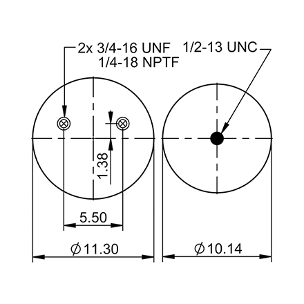 Top Down blueprint of Contitech Air Spring