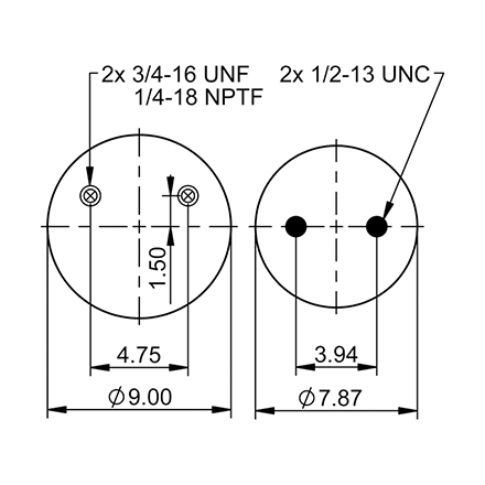 Top Down blueprint of Contitech Air Spring
