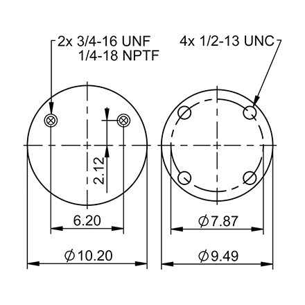 Top Down blueprint of Contitech Air Spring