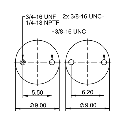 Top Down blueprint of Contitech Air Spring