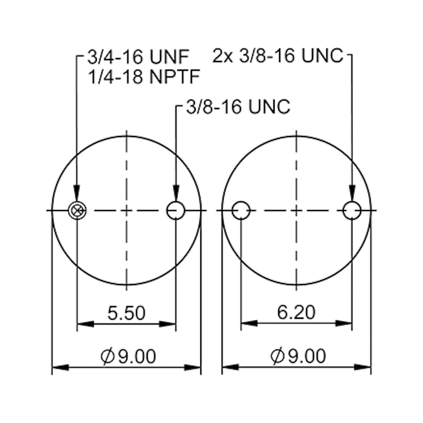 Top Down blueprint of Contitech Air Spring