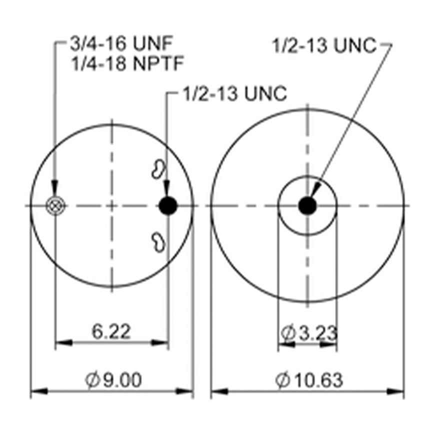 Top Down blueprint of Contitech Air Spring