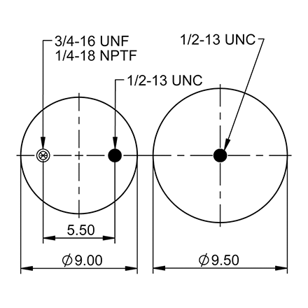 Top Down blueprint of Contitech Air Spring