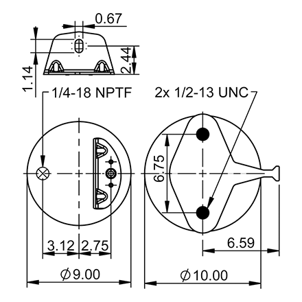 Top Down blueprint of Contitech Air Spring