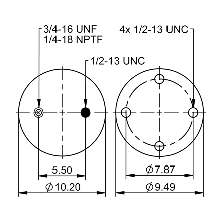 Top Down blueprint of Contitech Air Spring