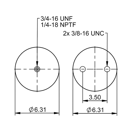 Top Down blueprint of Contitech Air Spring