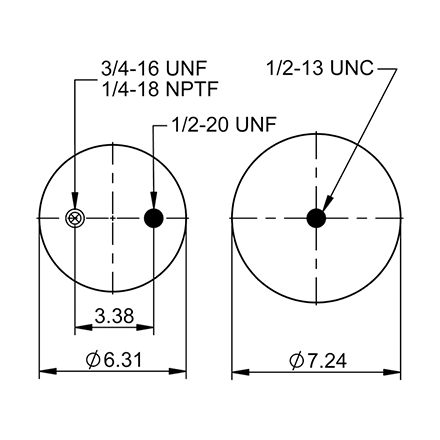 Top Down blueprint of Contitech Air Spring