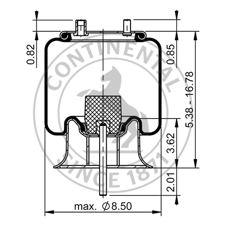 Side blueprint of Contitech Air Spring