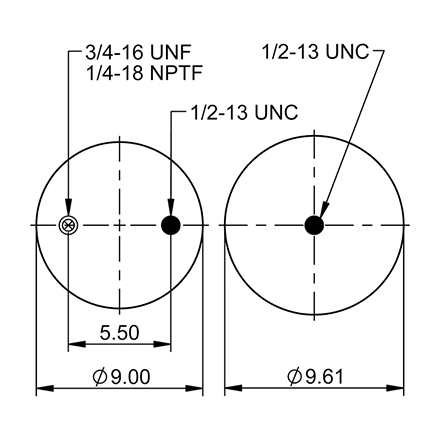 Top Down Blueprint of Contitech Air Spring