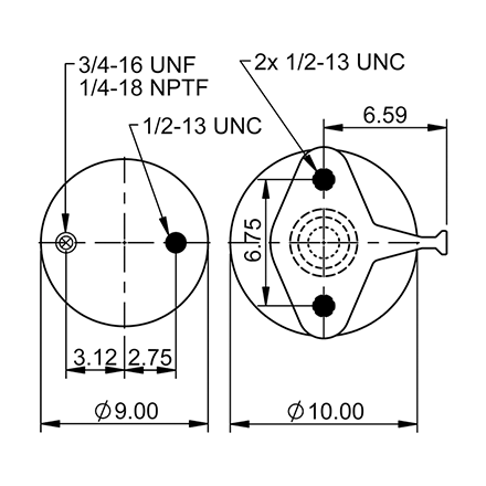 Top Down blueprint of Contitech Air Spring