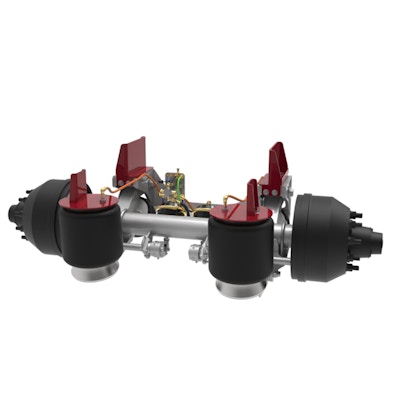 20K Non-Steer Straight Lift Axle - Standard Stud Length with Truck Mount for 7" to 9.5" Ride Height