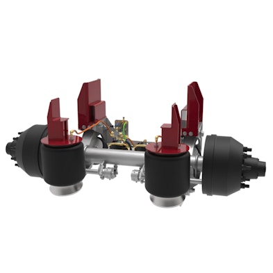 20K Non-Steer Straight Lift Axle - Standard Stud Length with Truck Mount for 13" to 15.5" Ride Height