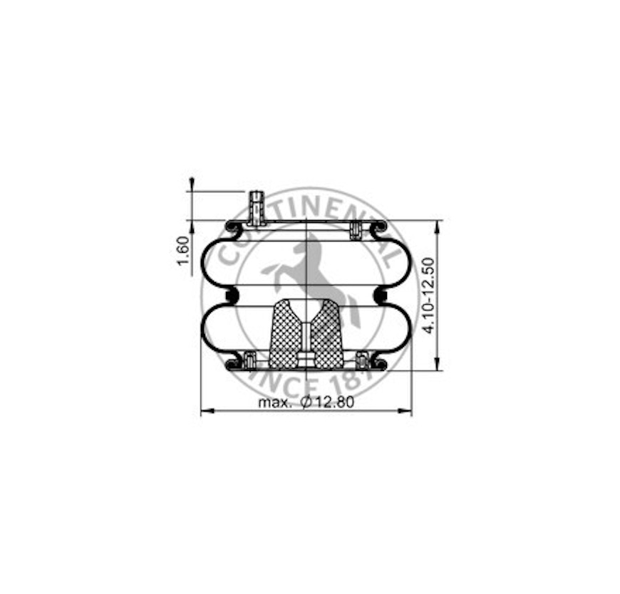 Side blueprint of Contitech Air Spring