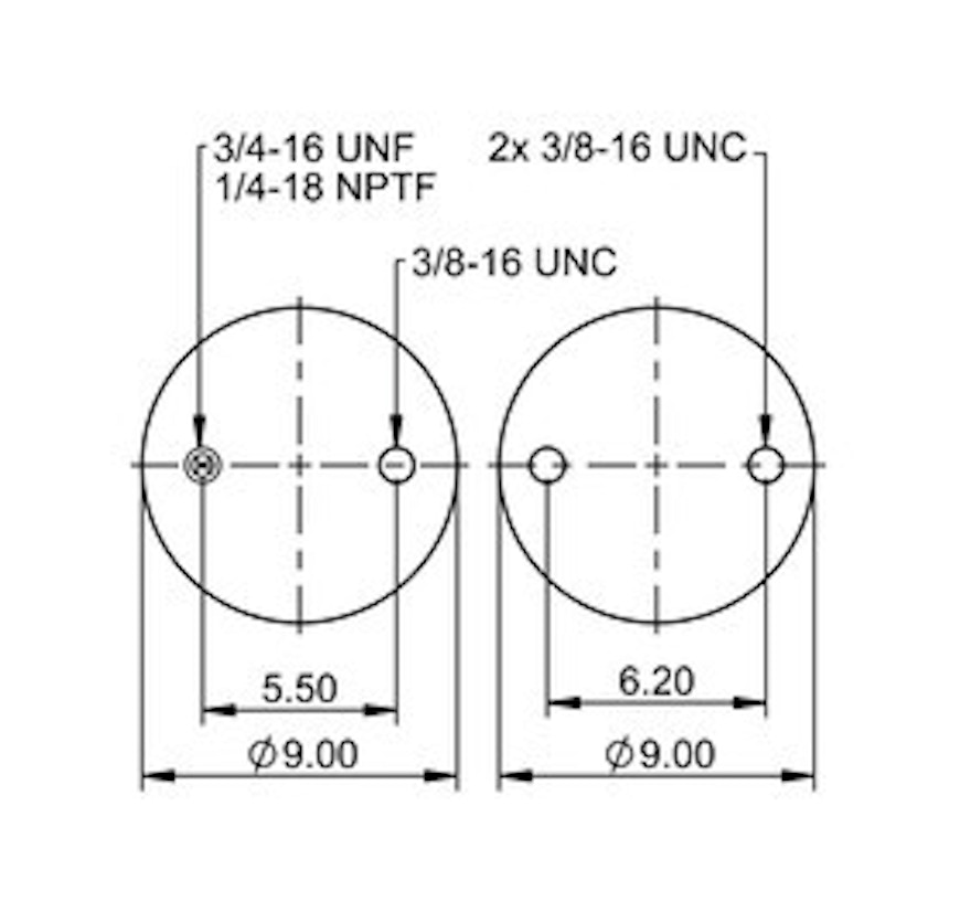 Top Down blueprint of Contitech Air Spring