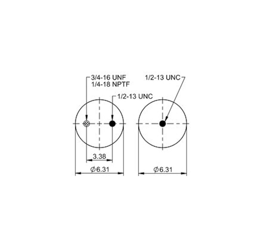 Top Down blueprint of Contitech Air Spring